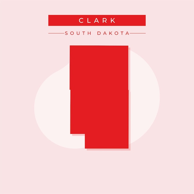 Ilustración vectorial del vector del mapa de Clark en Dakota del Sur