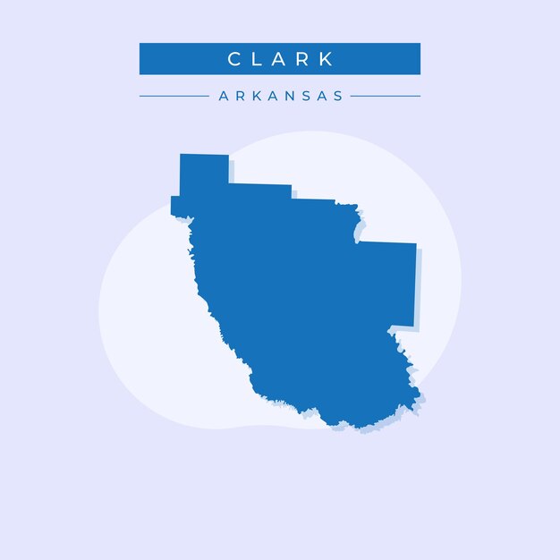 Ilustración vectorial del vector del mapa de clark en el estado de arkansas