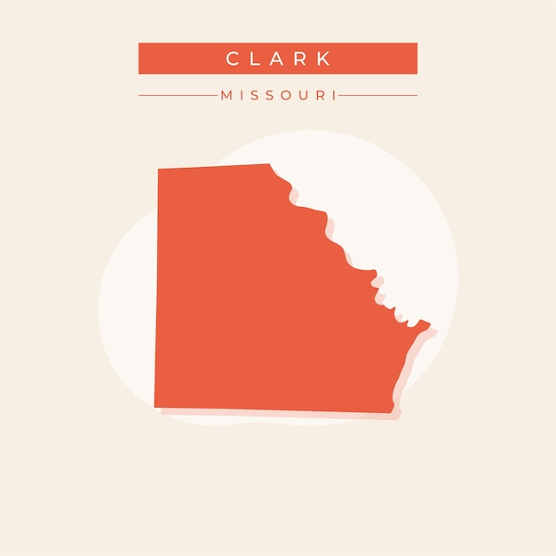 Ilustración vectorial del vector del mapa de Clark en el estado de Missouri