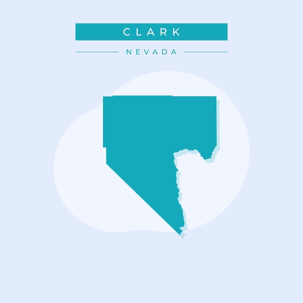 Ilustración vectorial del vector del mapa de Clark en Nevada