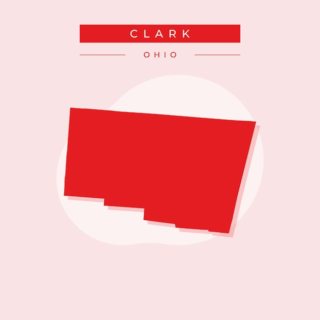 Ilustración vectorial del vector del mapa de Clark en Ohio