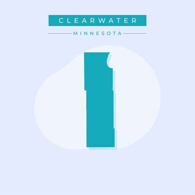 Ilustración vectorial del vector del mapa de Clearwater en Minnesota