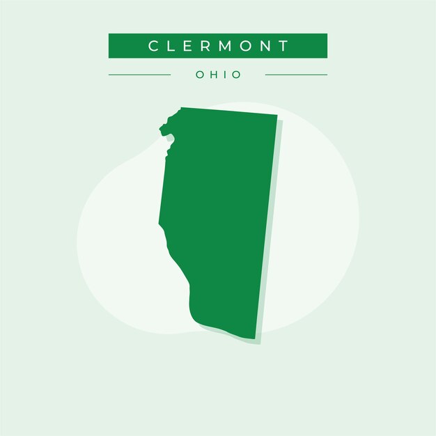 Ilustración vectorial del vector del mapa de Clermont en Ohio