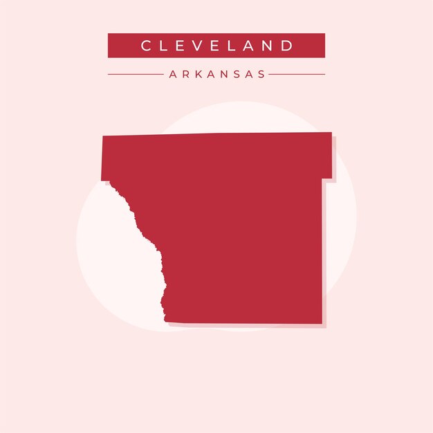 Ilustración vectorial del vector del mapa de Cleveland en el estado de Arkansas