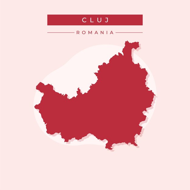 Ilustración vectorial del vector del mapa de Cluj Rumania