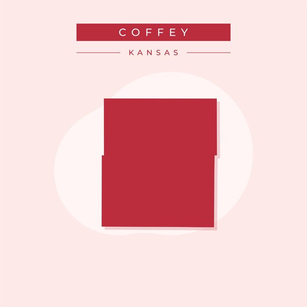 Ilustración vectorial del vector del mapa de Coffey en Kansas