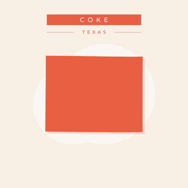 Ilustración vectorial del vector del mapa de Coke en Texas