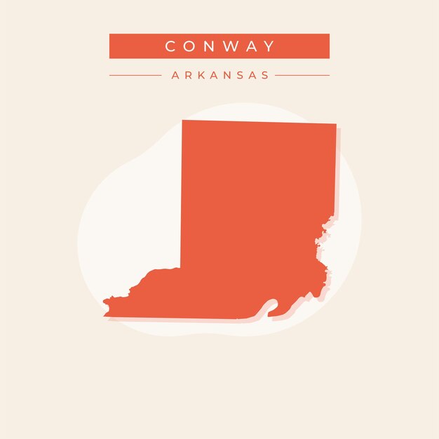 Ilustración vectorial del vector del mapa de conway en arkansas