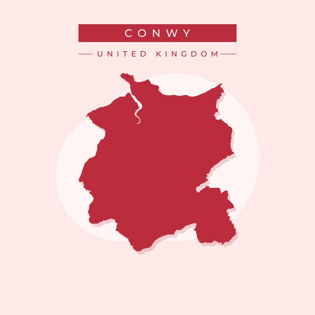 Ilustración vectorial del vector del mapa de Conwy Reino Unido