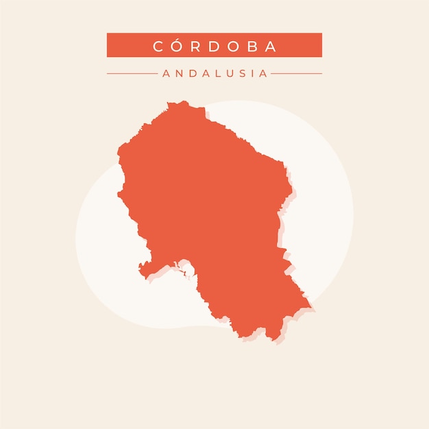 Ilustración vectorial del vector del mapa de córdoba españa