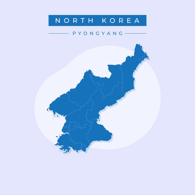 Ilustración vectorial vector del mapa de Corea del Norte Corea del Norte