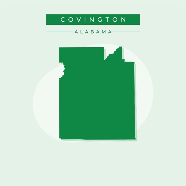 Ilustración vectorial del vector del mapa de Covington en Alabama