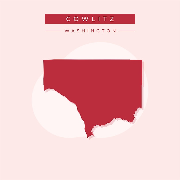 Ilustración vectorial del vector del mapa de Cowlitz en Washington