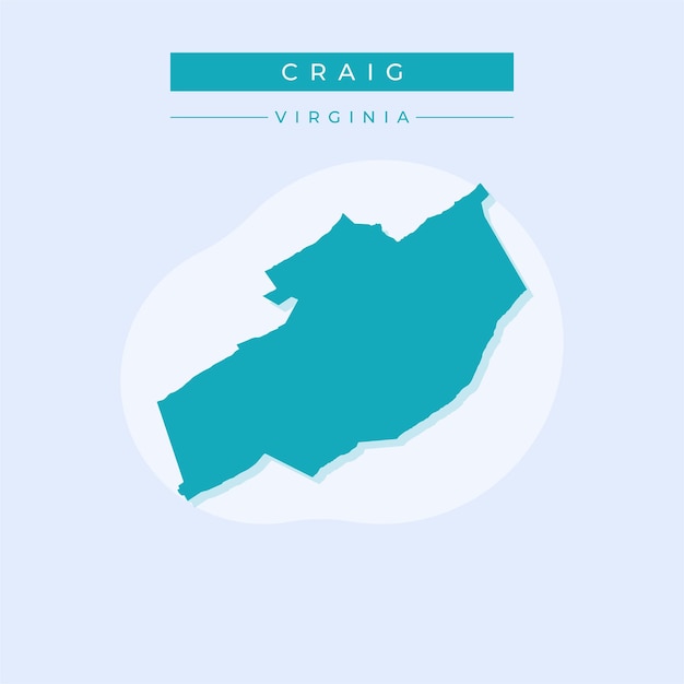 Ilustración vectorial del vector del mapa de Craig en Virginia