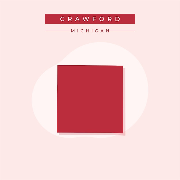 Ilustración vectorial del vector del mapa de Crawford en Michigan
