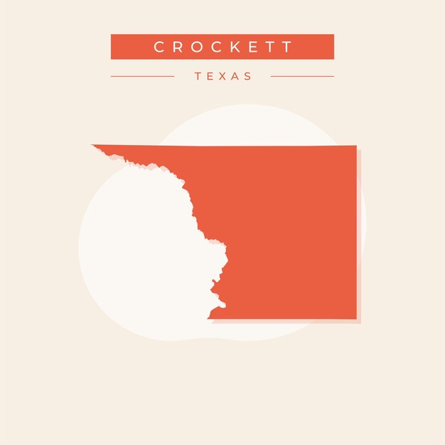 Ilustración vectorial del vector del mapa de Crockett en Texas