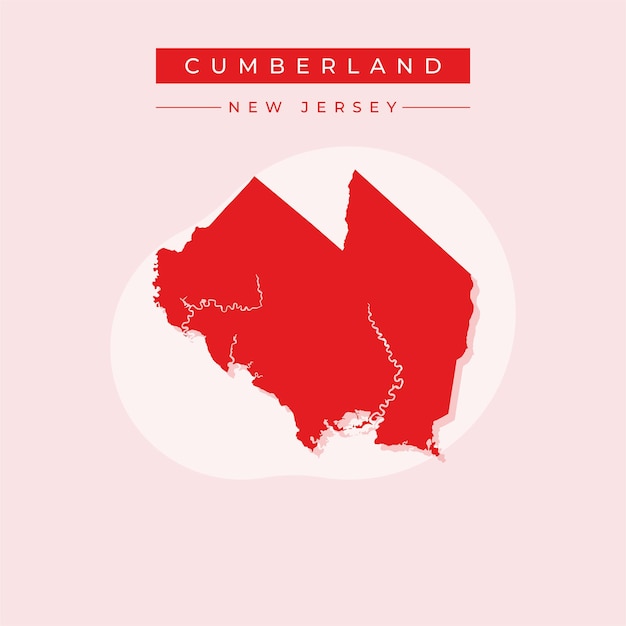 Ilustración vectorial del vector del mapa de Cumberland en Nueva Jersey