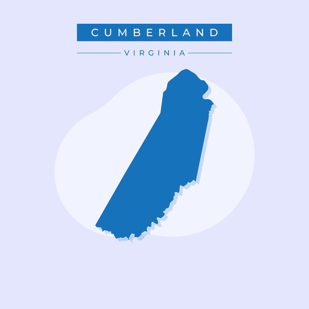 Ilustración vectorial del vector del mapa de Cumberland en Virginia