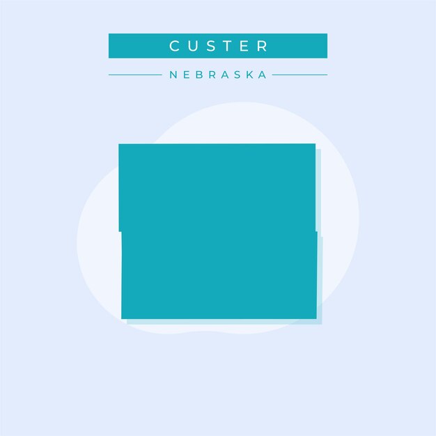 Ilustración vectorial del vector del mapa de Custer en Nebraska