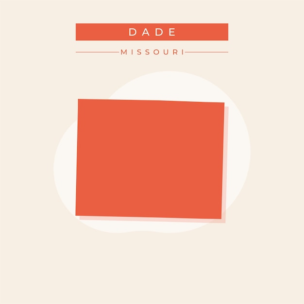 Ilustración vectorial del vector del mapa de Dade en el estado de Missouri