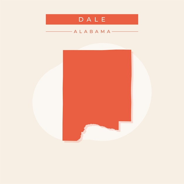 Ilustración vectorial del vector del mapa de Dale en Alabama