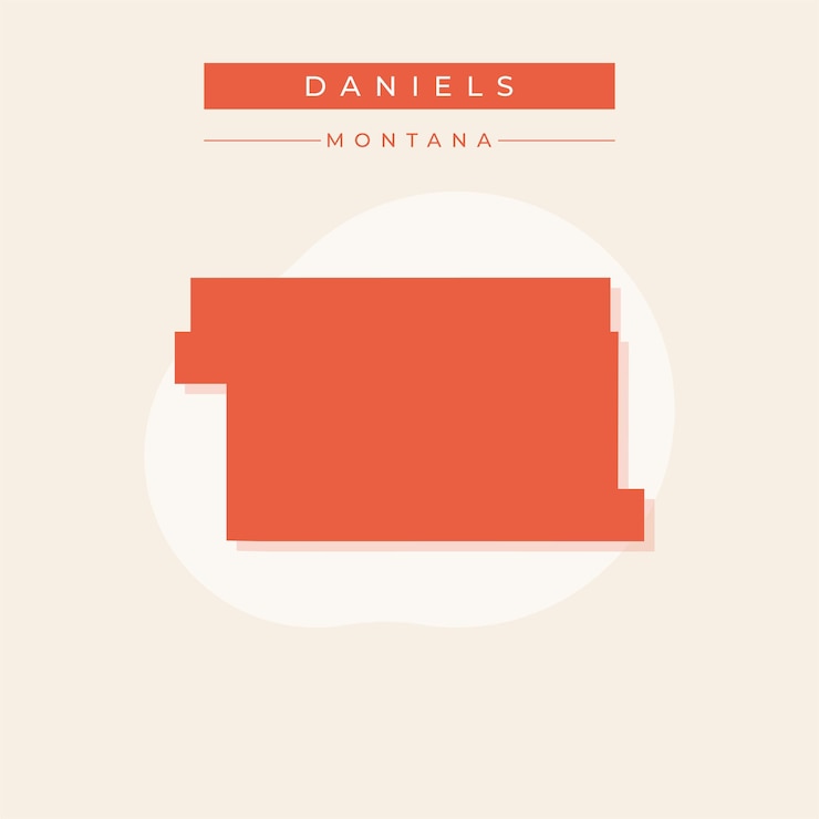 Vector ilustración vectorial del vector del mapa de daniels en montana