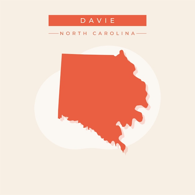 Ilustración vectorial del vector del mapa de Davie en Carolina del Norte