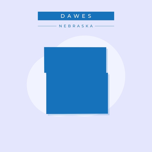 Ilustración vectorial del vector del mapa de Dawes en Nebraska