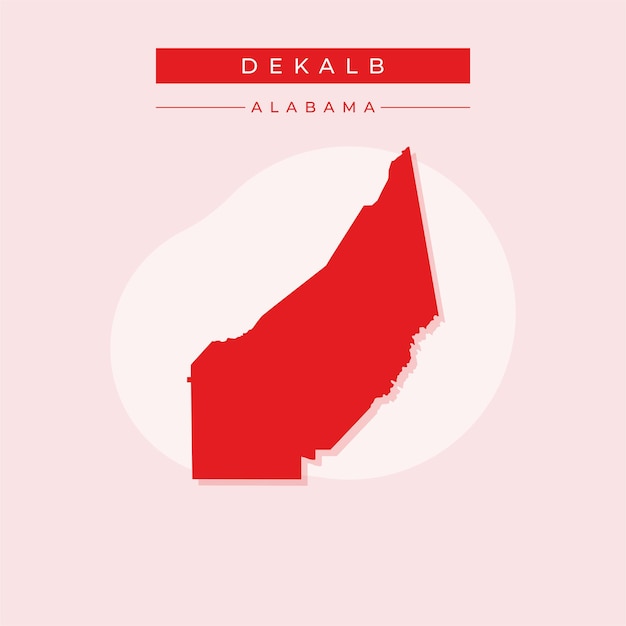 Vector ilustración vectorial del vector del mapa de dekalb en alabama