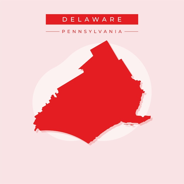 Ilustración vectorial del vector del mapa de Delaware en Pensilvania
