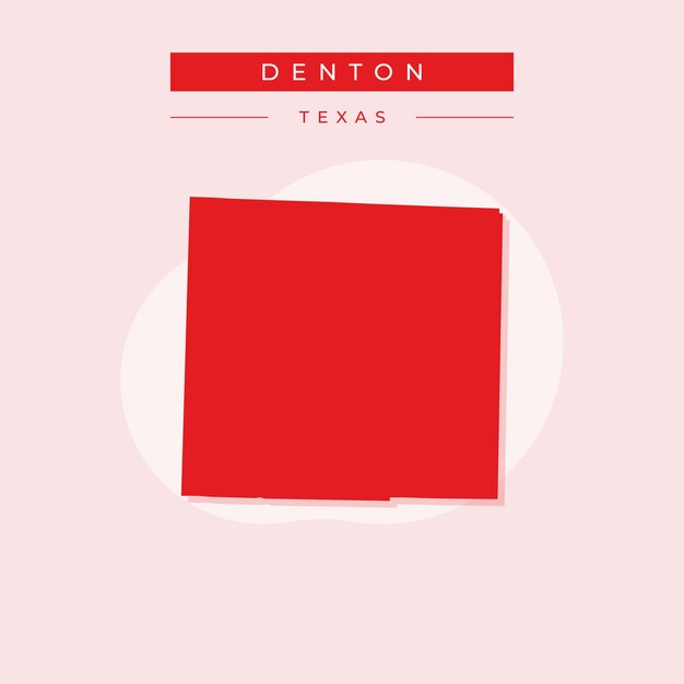 Ilustración vectorial del vector del mapa de Denton en Texas