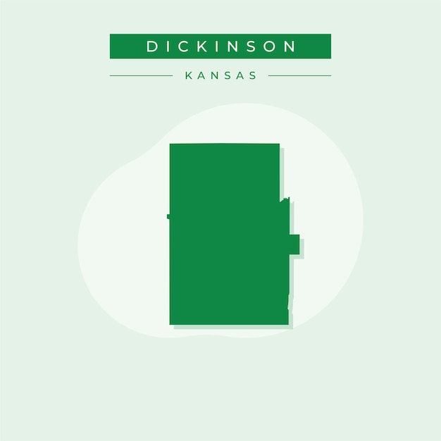 Ilustración vectorial del vector del mapa de Dickinson en Kansas