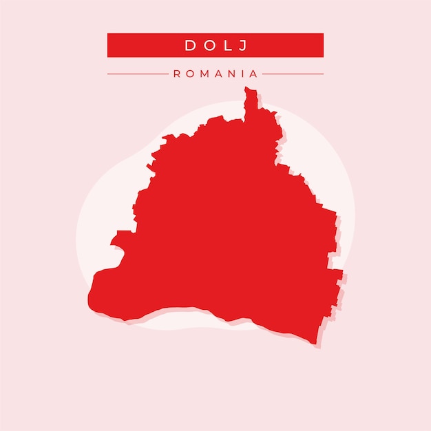 Ilustración vectorial del vector del mapa de Dolj Rumania