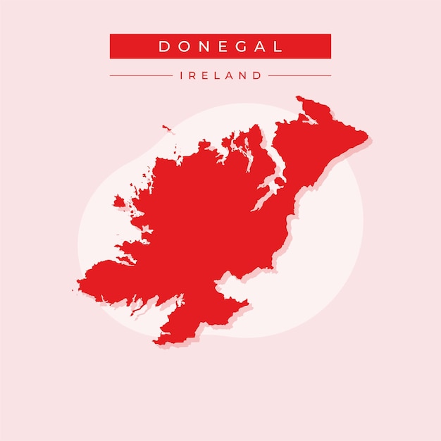 Ilustración vectorial del vector del mapa de Donegal en Irlanda