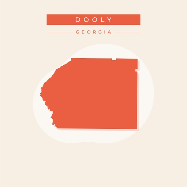 Ilustración vectorial del vector del mapa de Dooly en Georgia
