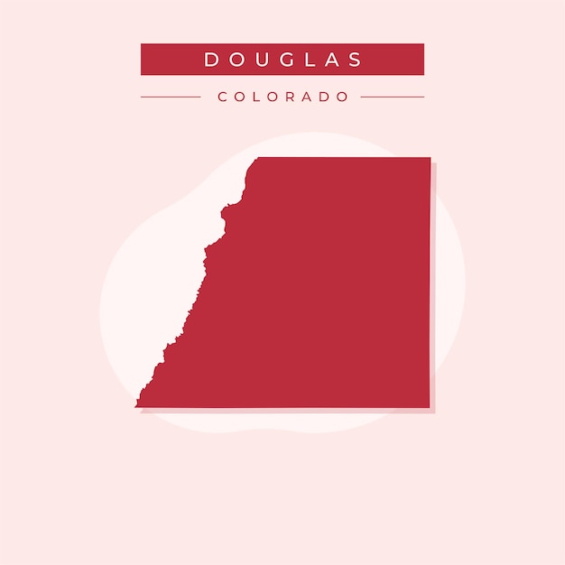 Ilustración vectorial del vector del mapa de Douglas en el estado de Colorado