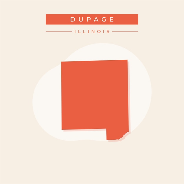 Ilustración vectorial del vector del mapa de Dupage en el estado de Illinois
