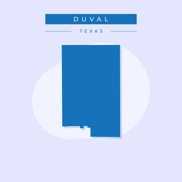 Ilustración vectorial del vector del mapa de Duval en Texas