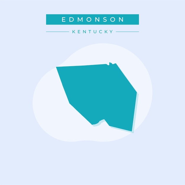 Ilustración vectorial del vector del mapa de Edmonson en el estado de Kentucky