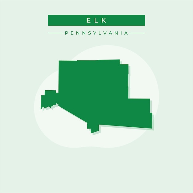 Ilustración vectorial del vector del mapa de Elk en Pensilvania
