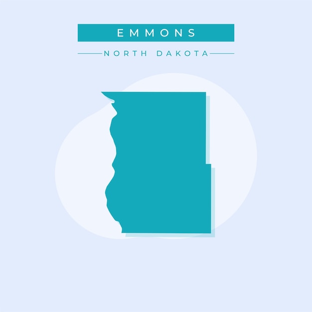 Ilustración vectorial del vector del mapa de Emmons en Dakota del Norte