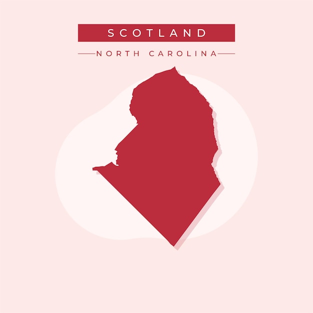 Ilustración vectorial vector del mapa de Escocia Carolina del Norte