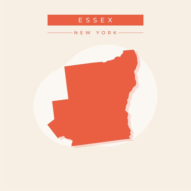 Ilustración vectorial del vector del mapa de Essex en Nueva York