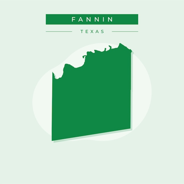 Ilustración vectorial del vector del mapa de Fannin en Texas