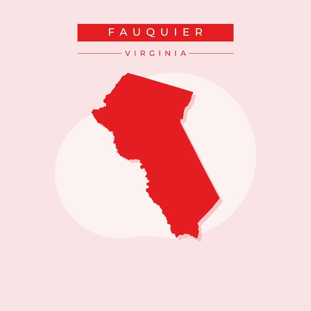 Ilustración vectorial del vector del mapa de Fauquier en Virginia