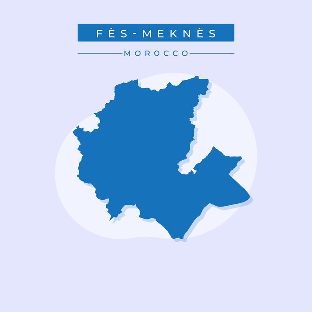 Ilustración vectorial del vector del mapa de FesMeknes de Marruecos