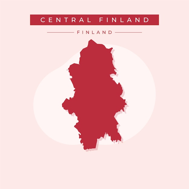 Ilustración vectorial del vector del mapa de finlandia central de finlandia