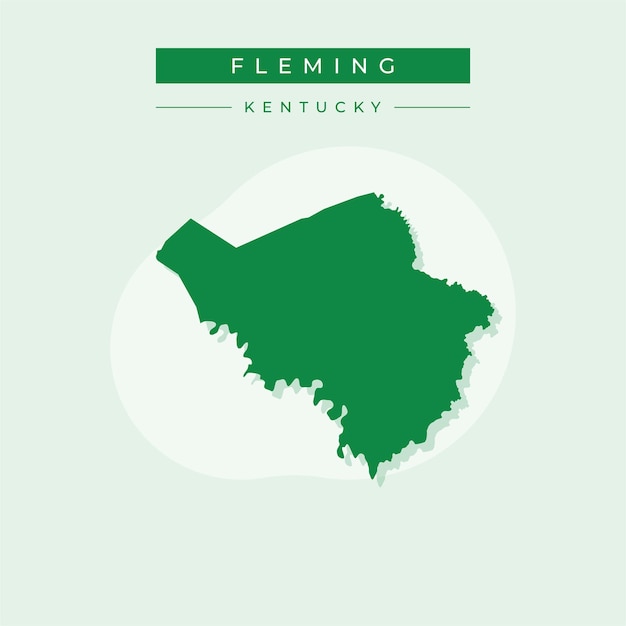 Ilustración vectorial del vector del mapa de Fleming en el estado de Kentucky
