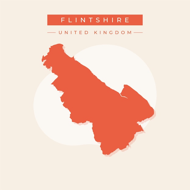 Ilustración vectorial del vector del mapa de flintshire reino unido