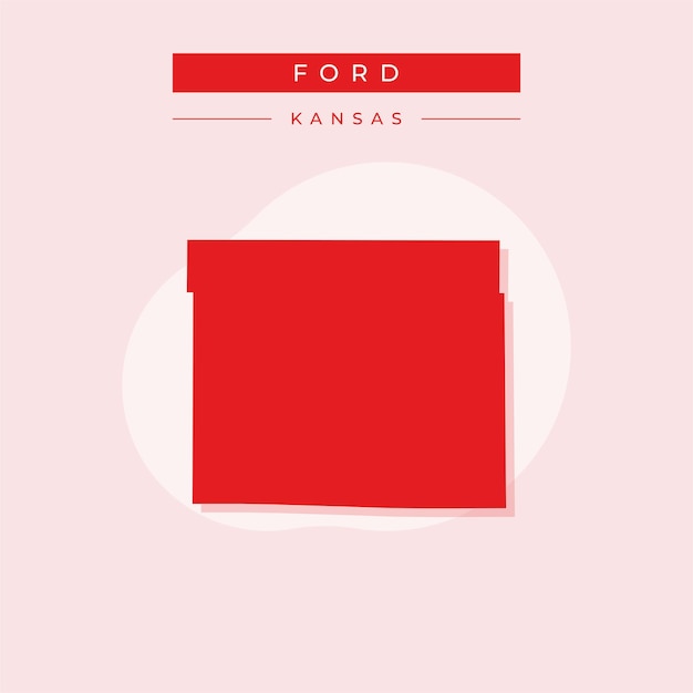 Ilustración vectorial del vector del mapa de Ford en Kansas